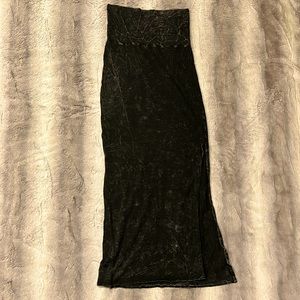 Black Stonewashed Maxi Skirt Size S - fits up to M